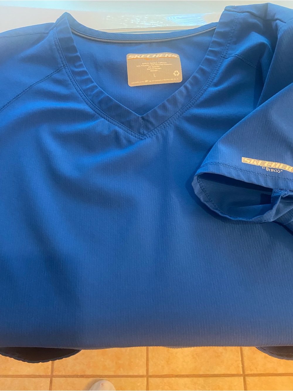 Skechers Royal Blue V-Neck Scrub Top